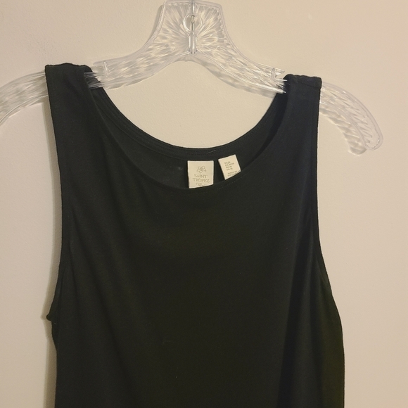 Saint Tropez West | Women's Black Colorblock Linen Tank (Size Medium) - Picture 3 of 10